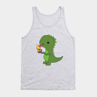 T-Rex Eats Ice Cream Tank Top